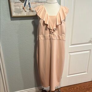Chico's Sz 20 Pale Pink Ruffled Knee-Length Dress • NWT!